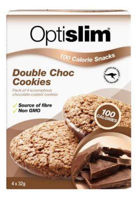 Optislim 100 Cal Double Choc Cookies 4x32g
