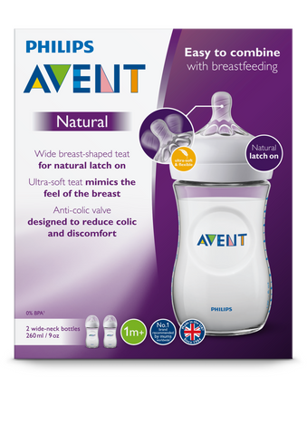 Philips Avent Natural Bottle 260ml 2 Pack