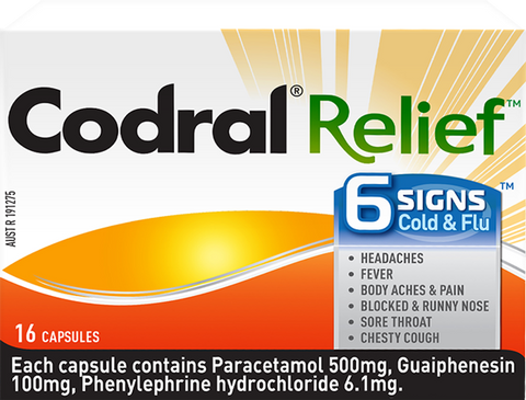 Codral Relief 6 Signs Capsules 16