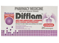 Difflam Cough Lozenge Blackcurrant Sugar Free 24