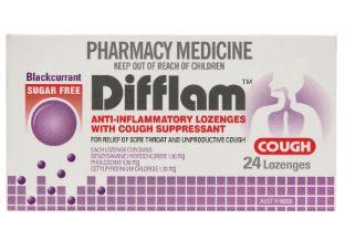 Difflam Cough Lozenge Blackcurrant Sugar Free 24