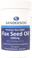 SANDERSON Flax Seed Oil 1000mg 300 Capsules