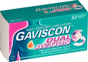 Gaviscon Dual Action 32 Chewable Tablets Peppermint