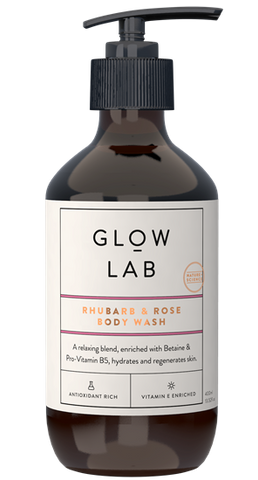 Glow Lab Rhubarb & Rose Body Wash 400ml