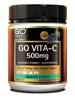 Go Healthy Go Vita-C 500mg 200 Chewable Tablets Blackcurrant