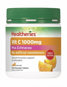 Healtheries Vit C 1000mg Plus Echinacea Chewable 100 Tablets