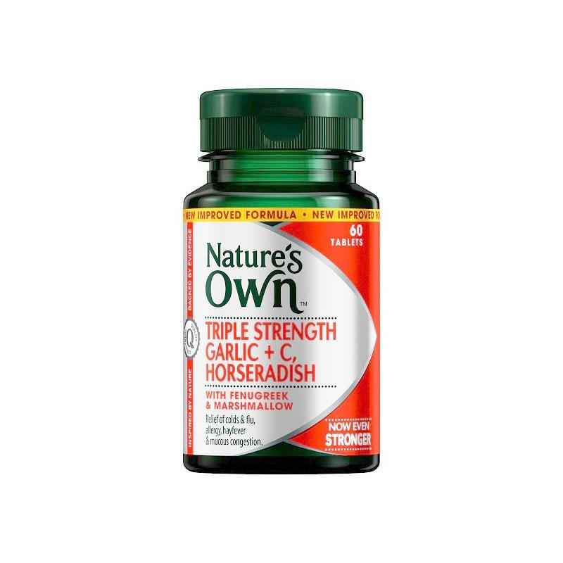 Nature's Own Triple Strength Garlic + C Horseradish, Fenugreek & Mar