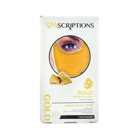 SpaScriptions Hydrogel Gold Face Mask 3 Treatments