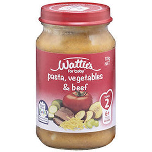 Wattie's Stage 2 Baby Food Pasta, Vegetables & Beef 170g