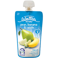 Wattie's Stage 1 Baby Food Pear, Banana & Apple 120g