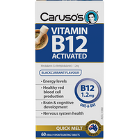 Caruso's Vitamin B12 Activated Melts 60 Tablets