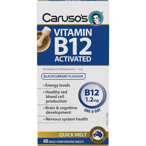 Caruso's Vitamin B12 Activated Melts 60 Tablets