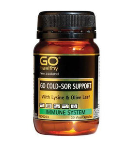GO Healthy GO Cold-Sor Support with Lysine & Olive Leaf Capsules 30