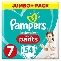 PAMPERS Baby-Dry Nappy Pants Size 7, 17+kg 54 Pack