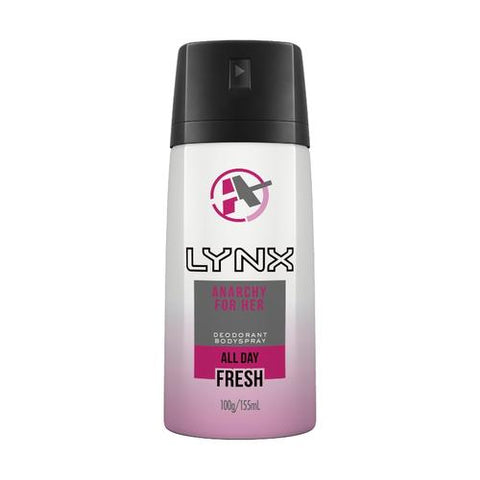 Lynx Women Body Spray Aerosol Deodorant Anarchy For Her 155ml