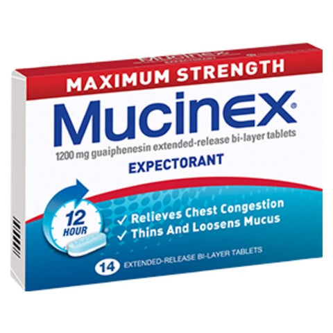 Mucinex Maximum Strength 1200mg Tablets 14