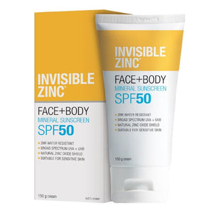 Invisible Zinc Face + Body Sunscreen SPF50 - 150g