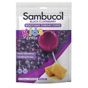 Sambucol Black Elderberry Soothing Throat Pops 8's
