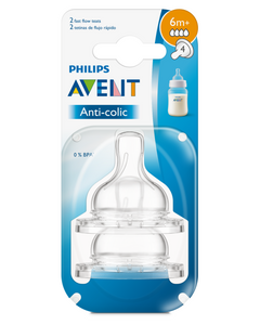 Philips Avent Anti-Colic Fast Flow 6 months + Teats 2 Pack