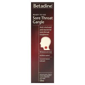 Betadine SORE THROAT Ready to use Gargle 120ml