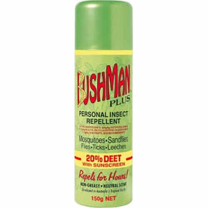 Bushman Plus Aerosol With Sunscreen 20% Deet Insect Repellent 150g