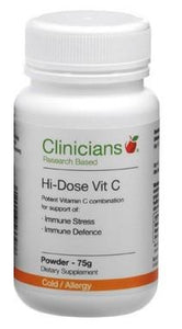 Clinicians Hi-Dose Vit C (3550mg/tsp) Powder 75gm