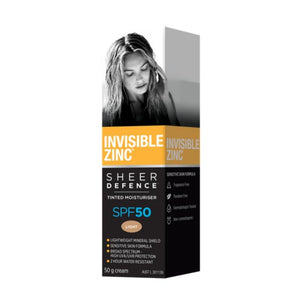 Invisible Zinc Sheer Defence Tinted Moisturiser SPF50 - Light 50g