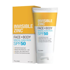 Invisible Zinc Face + Body Sunscreen SPF50 - 75g