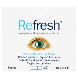 REFRESH Preservative Free Eye Drops 10 x 0.4ml