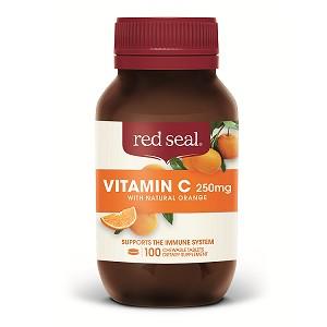 RED SEAL Vitamin C with Natural Orange Chewable 250mg 100's