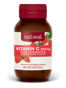 RED SEAL Vitamin C with Echinacea Strawberry Chewable 500mg 60's