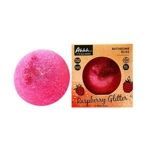 Ahhh Raspberry Glitter Bath Bomb 180g