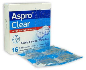 Aspro Clear Extra Strength Effervescent 500mg Tablets 16