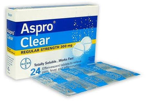 Aspro Clear Regular Strength Effervescent 300mg Tablets 24