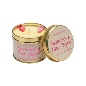 BOMB Tin Candle Caramel Pink Pepper