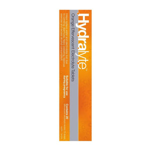 Hydralyte Orange Flavoured Effervescent Electrolyte Tablets 20