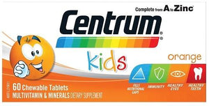 Centrum Kids Multivitamin 60 Chewable Tablets Orange