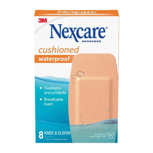 Nexcare Cushioned Waterproof Bandages Knee/Elbow 8's