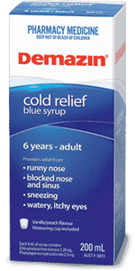 Demazin Cold Relief Blue Syrup 200ml