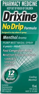 Drixine No Drip Menthol Aroma Nasal Spray 15ml