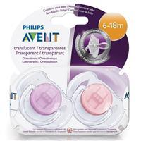 Philips Avent 6 months + Soother Translucent 2 Pack