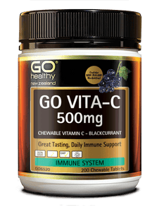 Go Healthy Go Vita-C 500mg 200 Chewable Tablets Blackcurrant