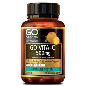 Go Healthy Go Vita-C 500mg 50 Chewable Tablets Orange