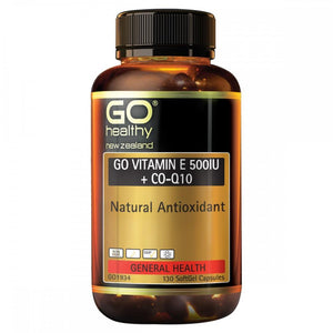 Go Healthy Go Vitamin E 500IU + CoQ10 130 Capsules