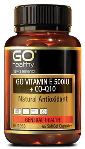 Go Healthy Go Vitamin E 500IU + CoQ10 65 Capsules