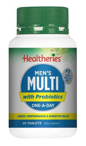 Healtheries Mens Multi with Probiotics One-A-Day 60 Tablets