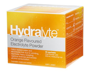 Hydralyte Electrolyte Powder Orange Sachets 10 x 5g