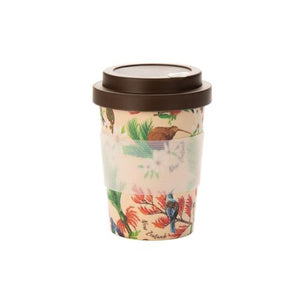 Parrs Coffee Cup Bamboo Birds Flower Beige 350ml