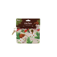 Parrs Coin Purse Bird Flower Beige