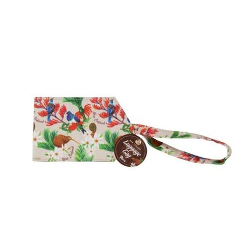 Parrs Luggage Tag Bird Flower Beige